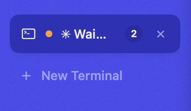 A sidebar tab with an orange dot and a Waiting title, badged with the number of agents waiting