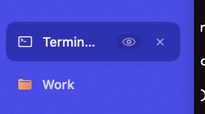 A sidebar tab with an eye badge showing a watcher is armed
